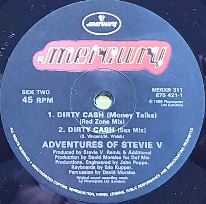 MERXR 311 Dirty cash The adventures of Stevie V. Label